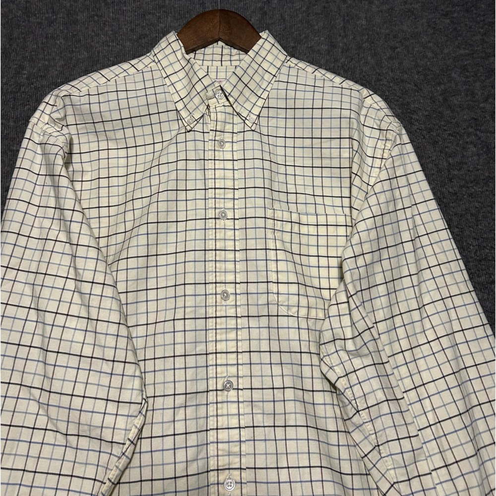 Brooks brothers madison oxford button shirt made in usa L supima cotton check